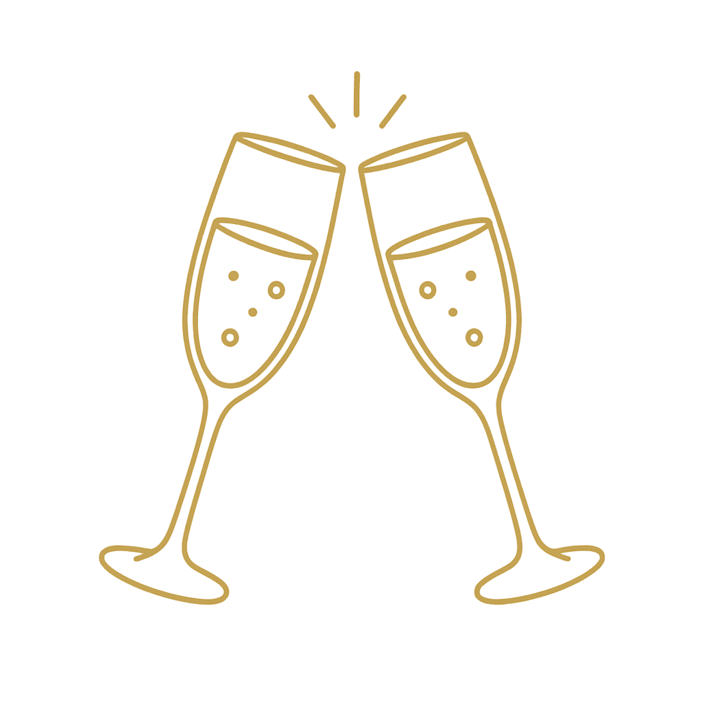 Decorative champagne glasses